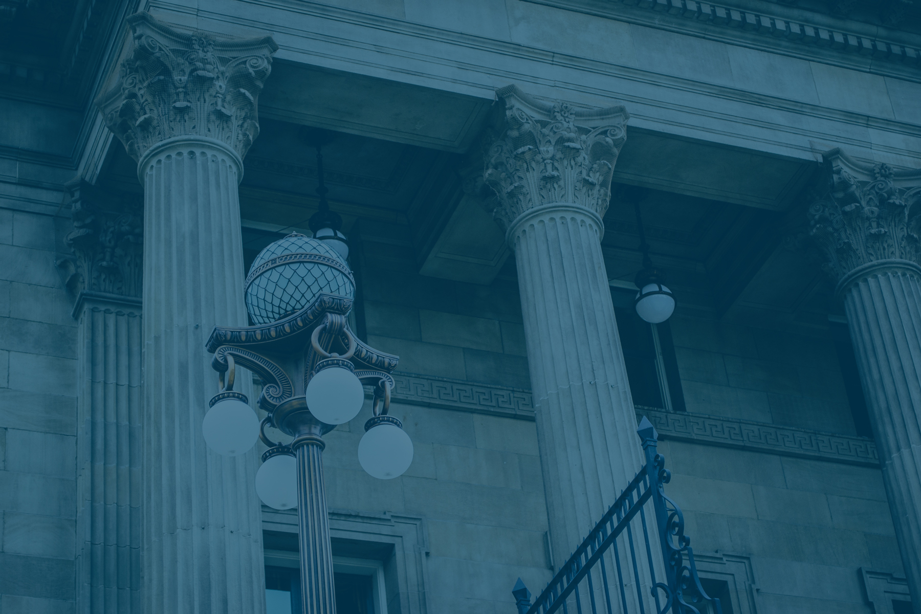 Courthouse Pillars with blue overlay